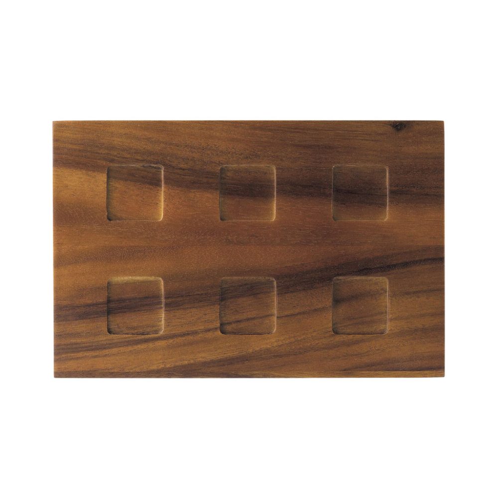 VASS. LEGNO 6 POSTI cm. 28,5X18,8X2,5 NOCE
