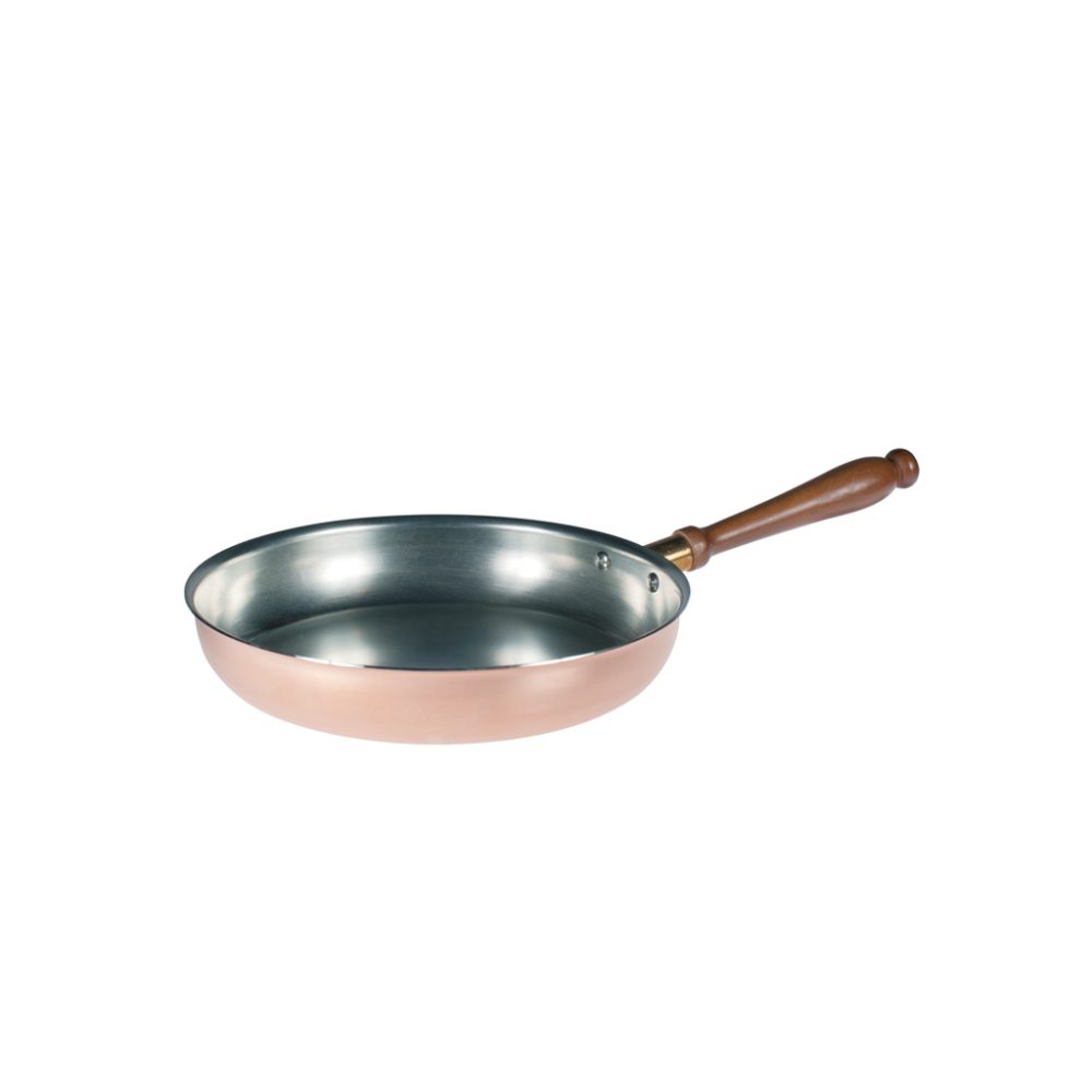 PADELLA 1/MANICO FLAMBE' cm.26 RAME STAGNATO