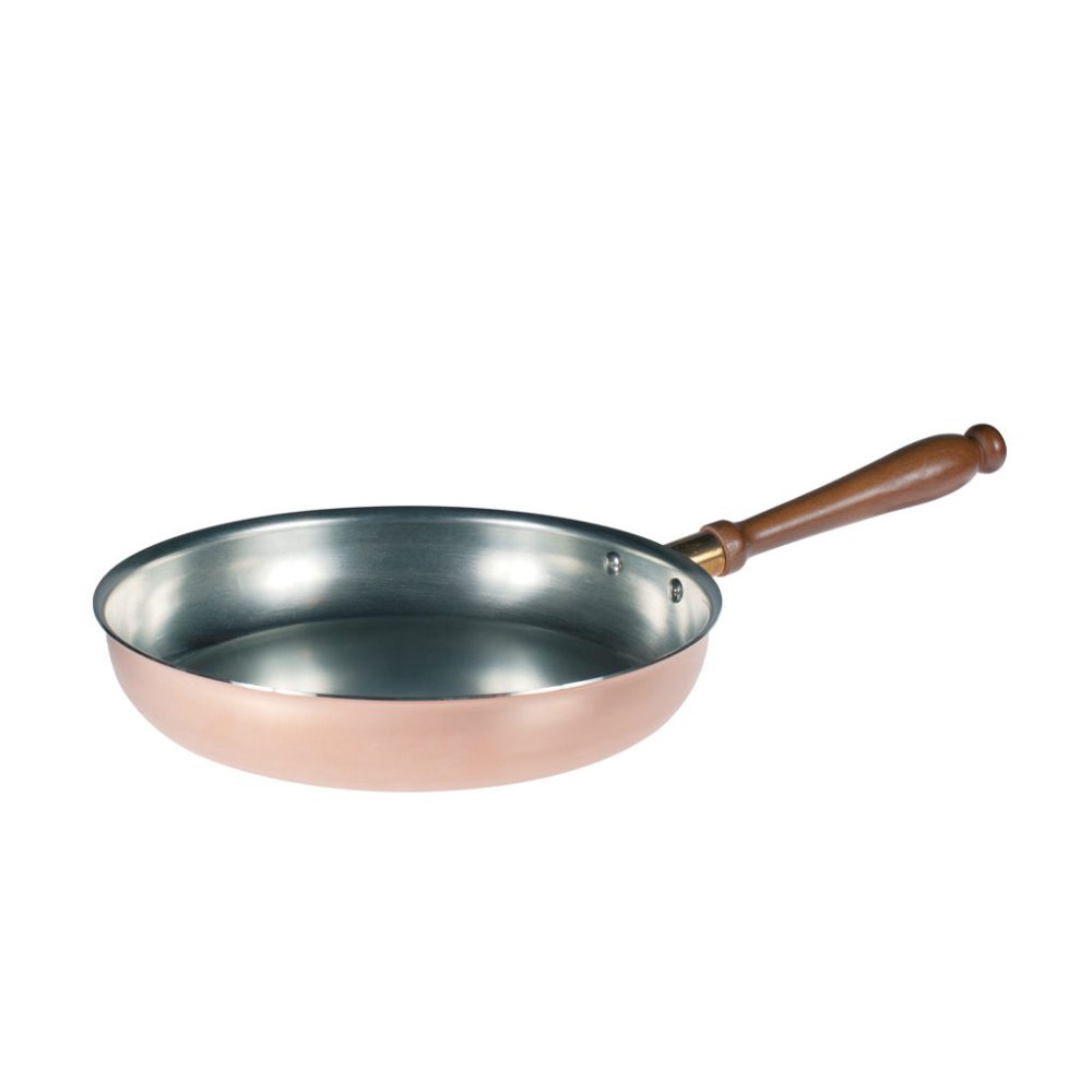 PADELLA 1/MANICO FLAMBE' cm.28 RAME STAGNATO