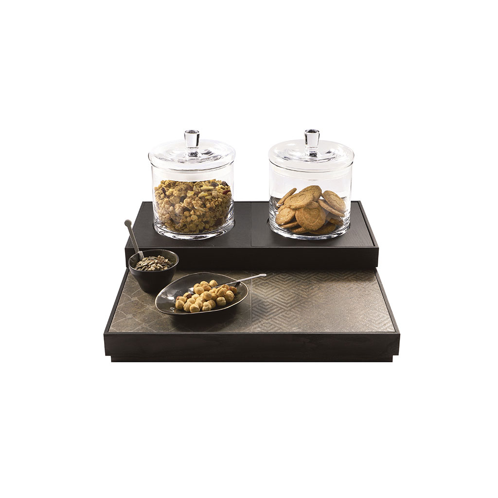 STAND 2 LIVELLI CEREALI cm.40X40 NERO