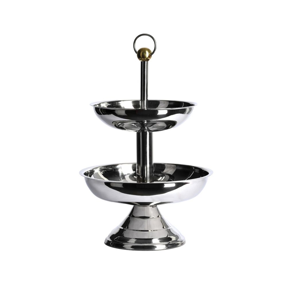 ALZATA FRUTTA 2/P cm.32-40 H.52 INOX