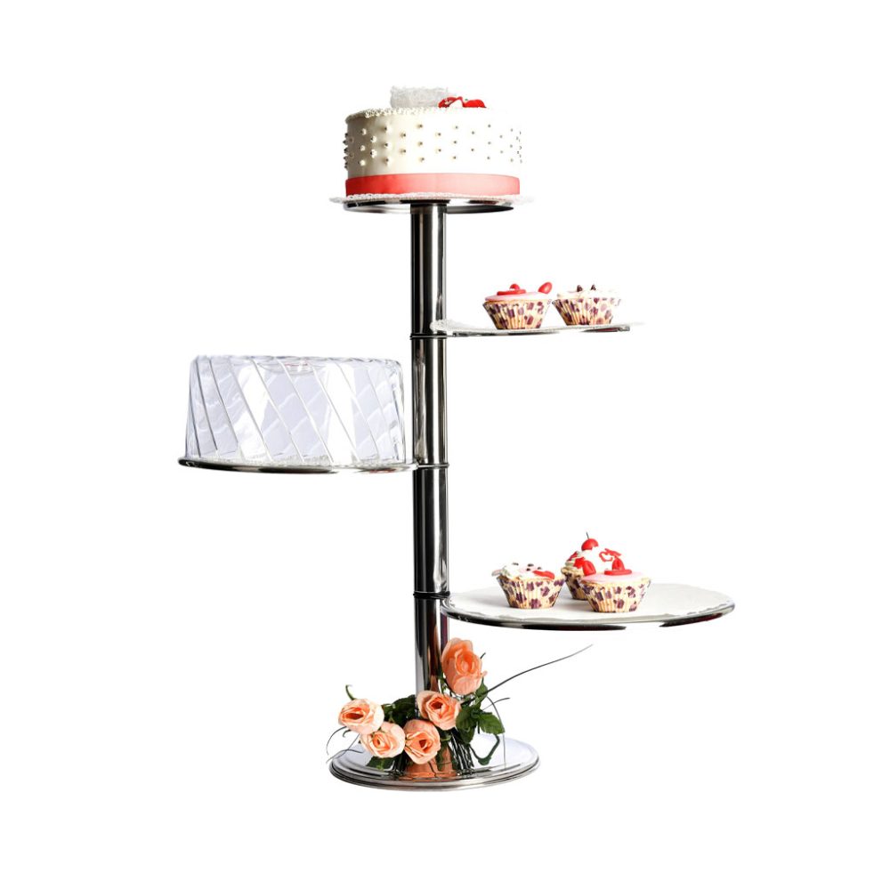 ALZATA PASTRY 4/P BUFFET cm.20-26-32-40X70H INOX