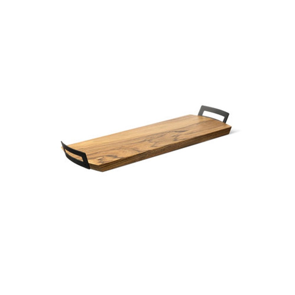 TAGLIERE RETT. CON MANIGLIE LIFE cm.50x18 ACACIA/FERRO