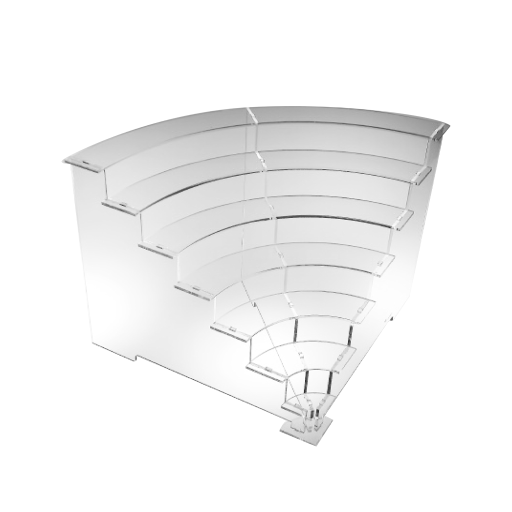 SCALINATA ANGOLO 7 PIANI cm.42x35,5 PLEXIGLASS