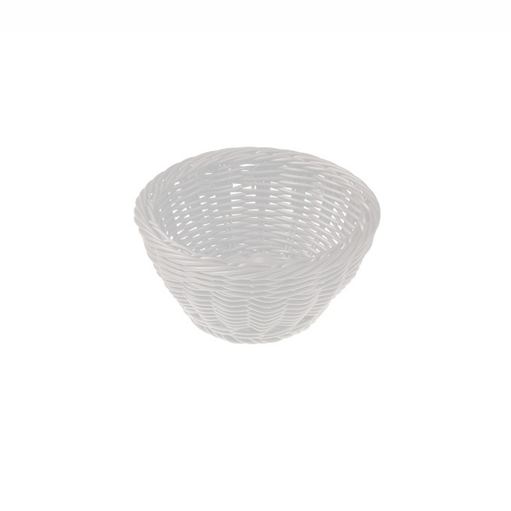 CESTINO TONDO cm.19 POLYRATTAN BIANCO