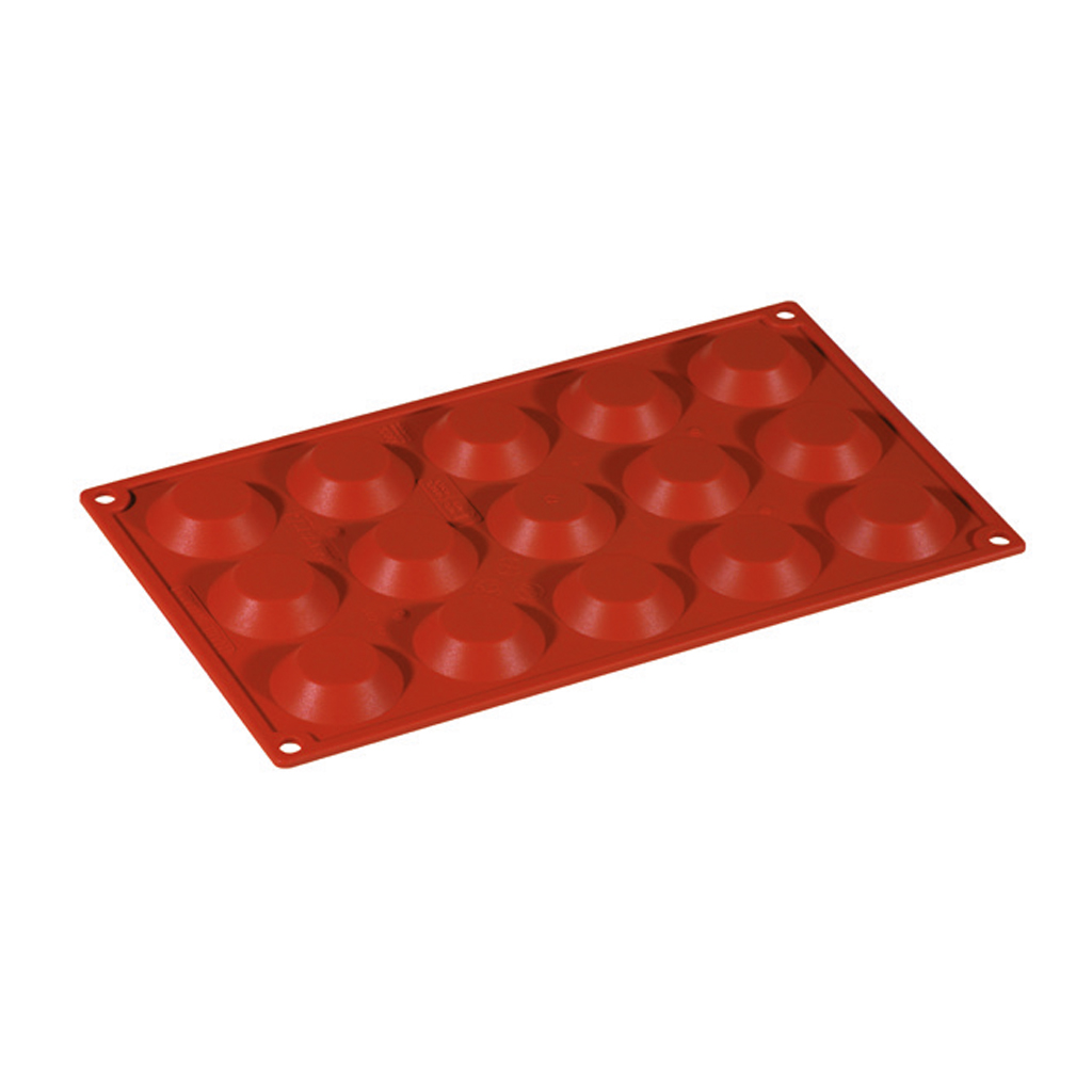 TARTELETTA 15 IMPRONTE CM.4 H.1 ML.12 SILICONE ROSSO
