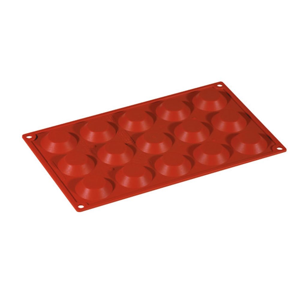 TARTELLETTA 15 IMPRONTE CM.5 H.1,5 ML.20 SILICONE ROSSO