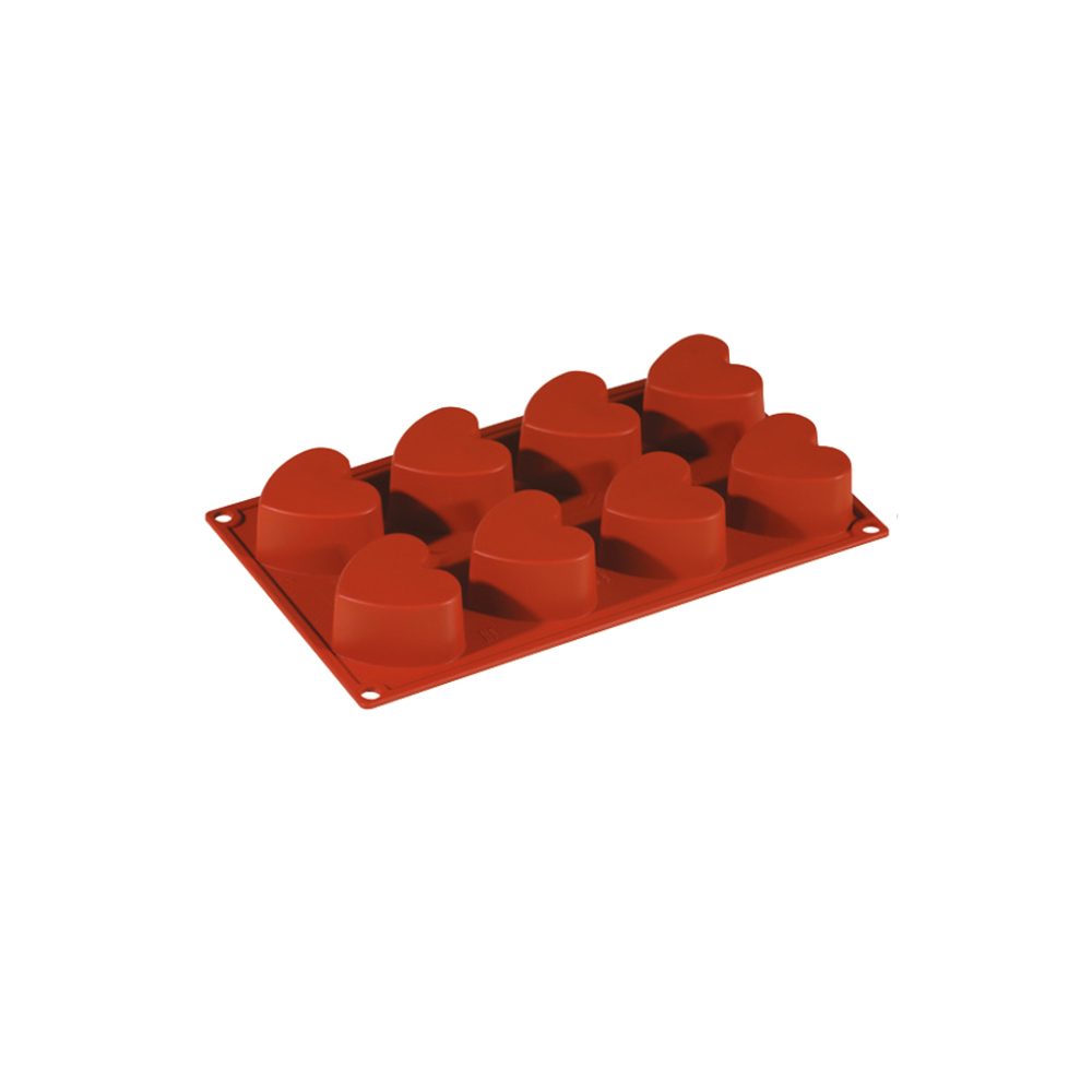 CUORE 8 IMPRONTE CM.6x6,5 H.3,5 ML.97 SILICONE ROSSO