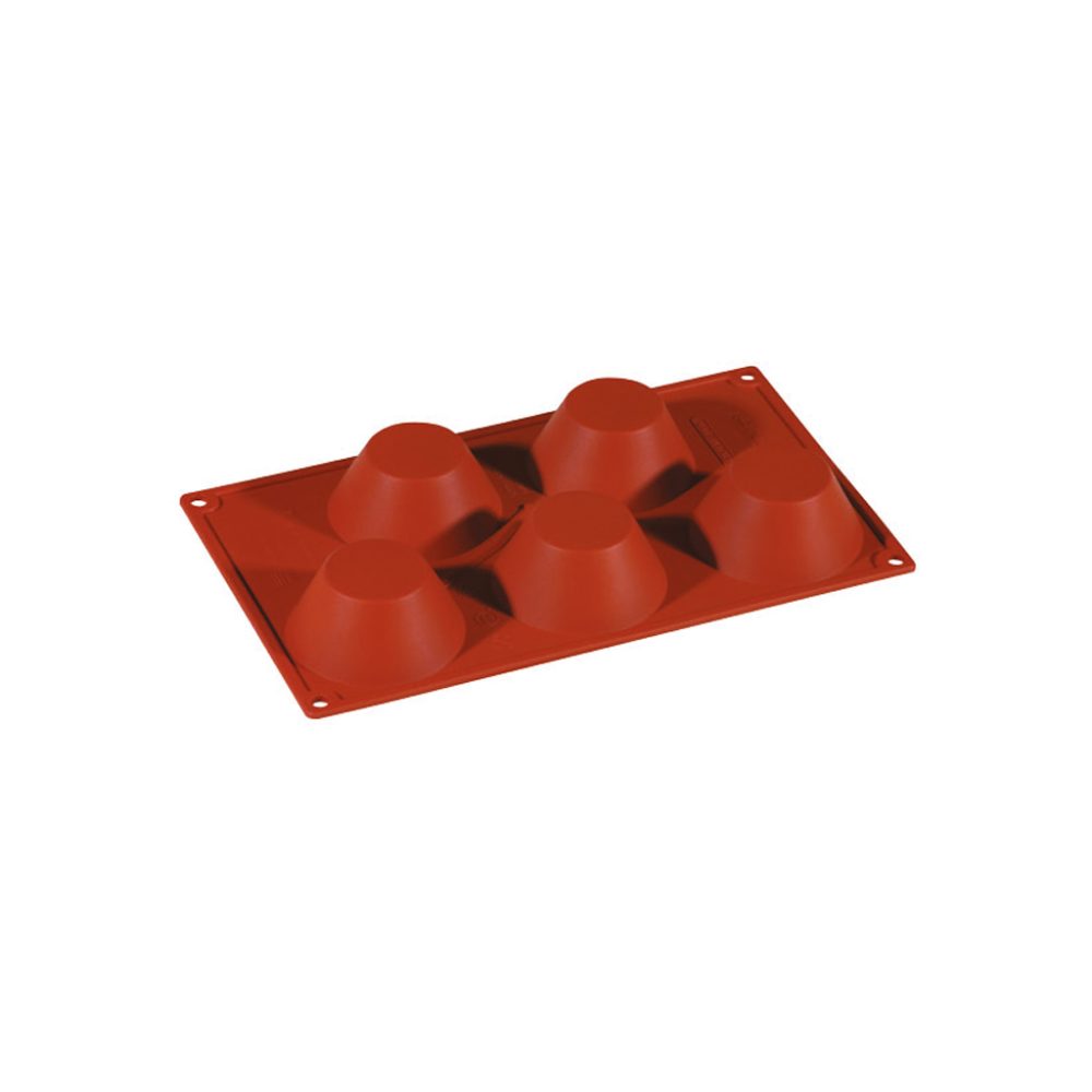 MUFFIN 5 IMPRONTE CM.8 H.3,5 ML.110 SILICONE ROSSO