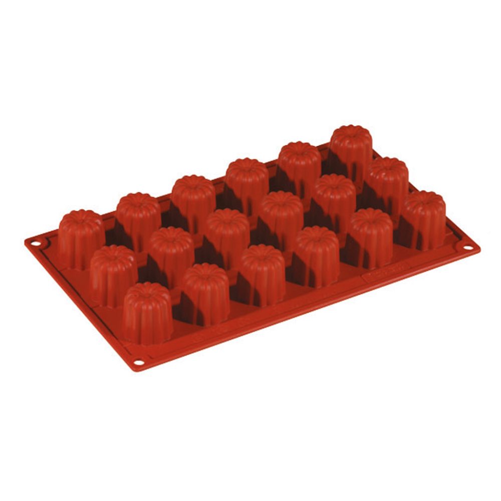 MINI CANNELLE 18 IMPRONTE CM.3,5 H.3,5 ML.24 SILICONE ROSSO
