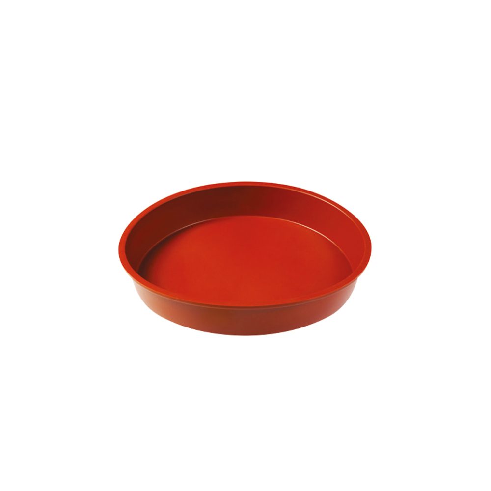 TORTIERA TONDA CM.24 H.4,2 SILICONE ROSSO