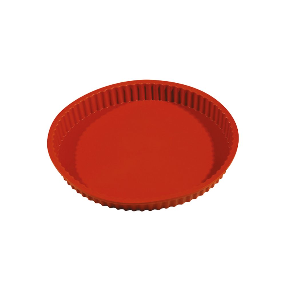 TORTIERA TONDA CROSTATA CM.28 H.3 SILICONE ROSSO