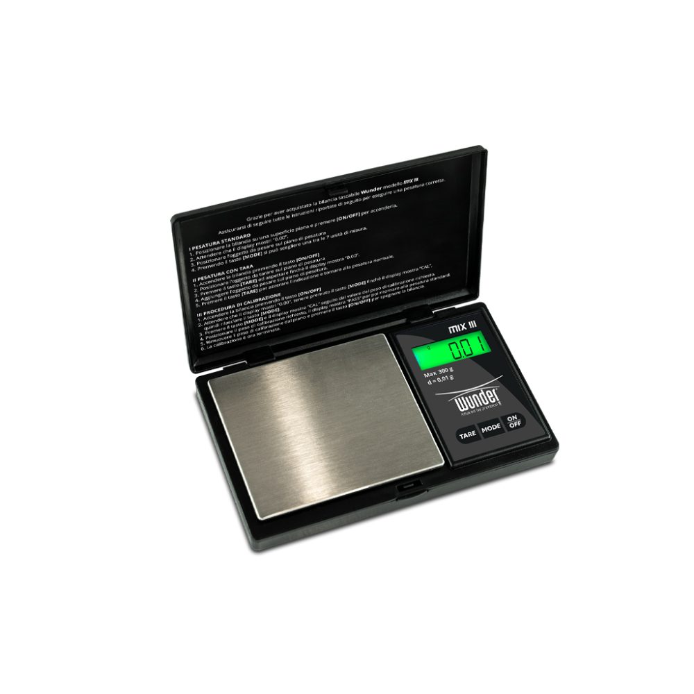 BILANCIA TASCABILE 200 GR DIVIS.0,01 GR C/PILE WUNDER