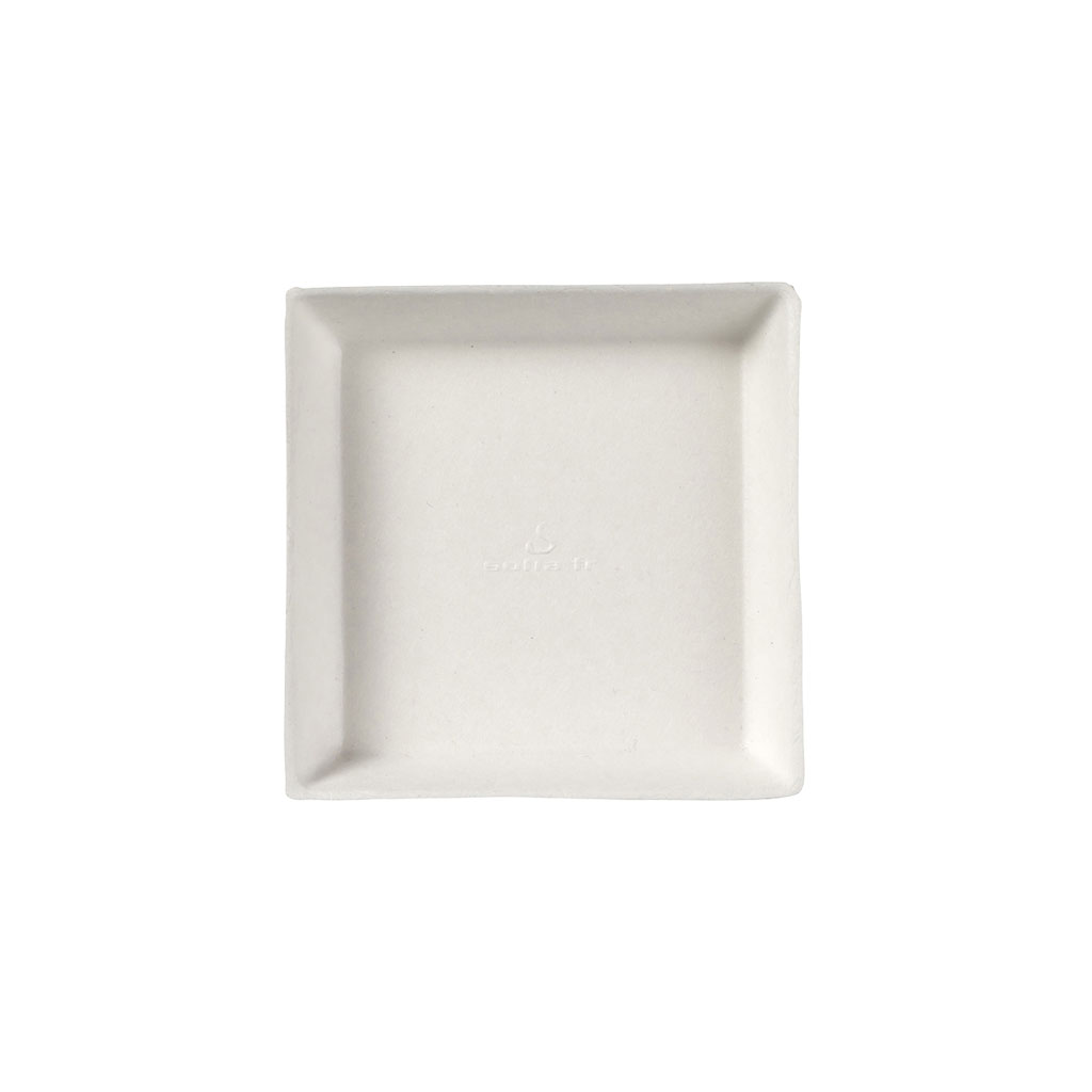 CONF.50 PZ PIATTO C/BORDINO CM.9X9 POLPA BIANCA