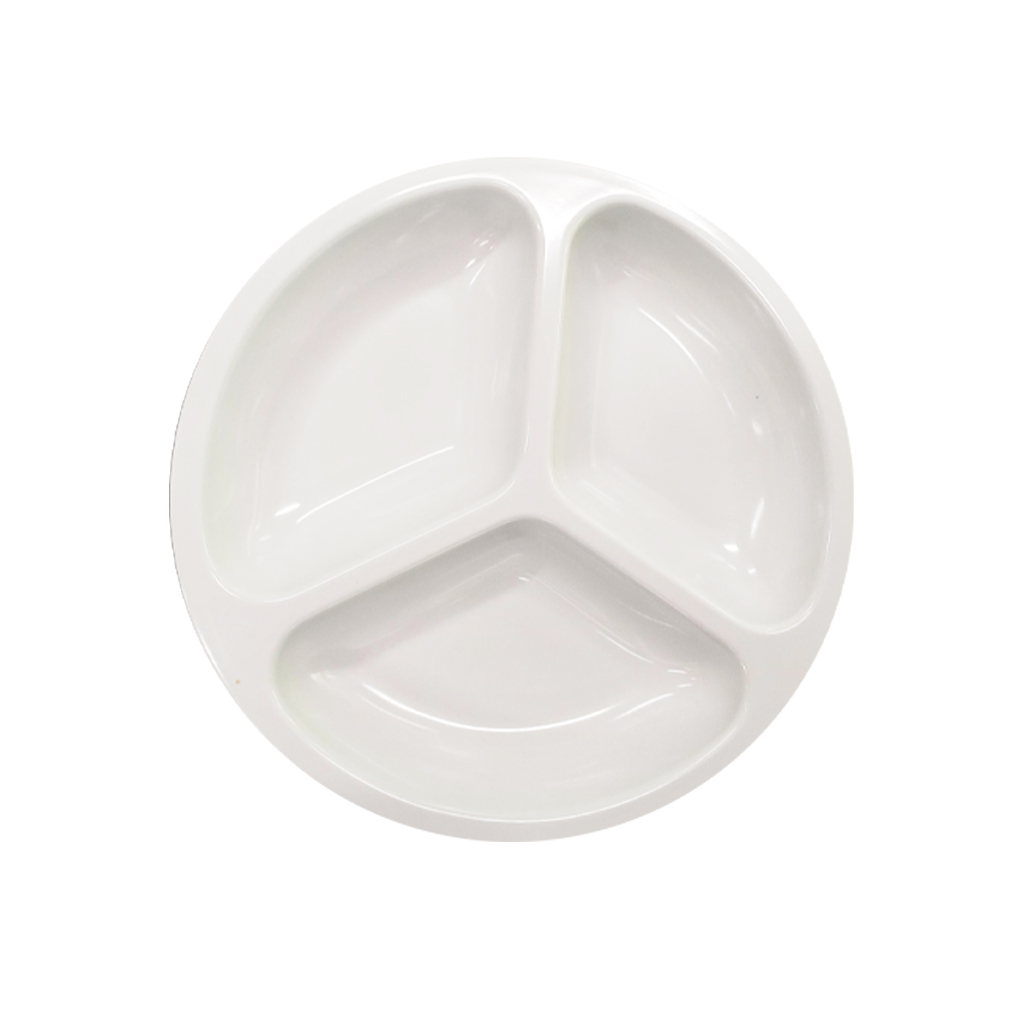 PIATTO 3 SCOMPARTI CM.27 MELAMINA BIANCO